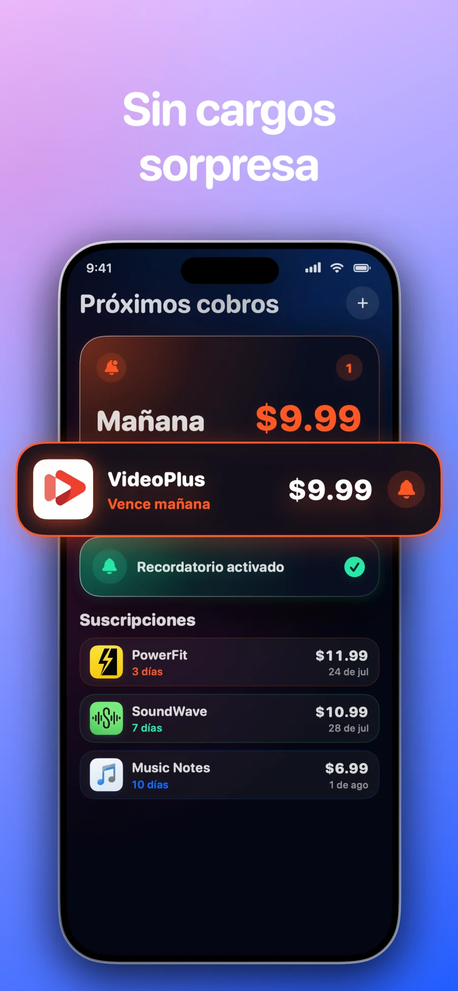 SubSub - SubTracker: pantalla de la aplicación 3