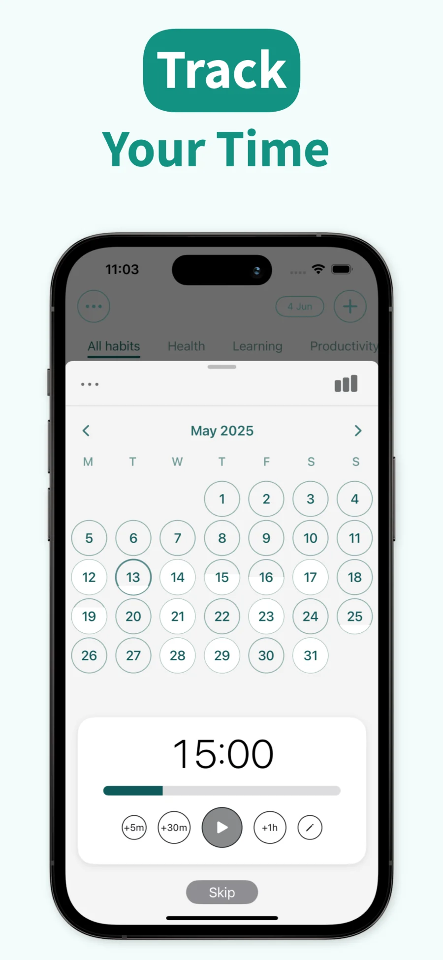 Hubican: Habit & Goal Tracker: экран приложения 3