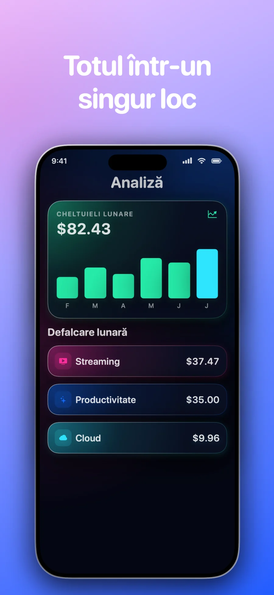 SubSub - SubTracker: ecranul aplicației 4