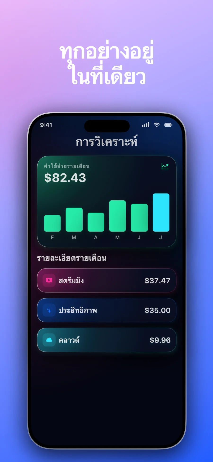 SubSub - SubTracker: หน้าจอแอป 4